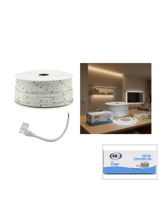 100mt 6500k - Beyaz Dış Mekan Şerit Led 220v 120led Ars-348985