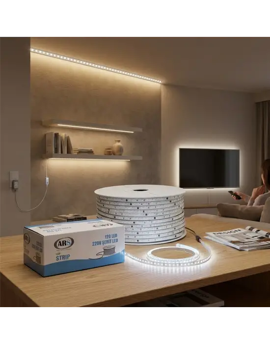 100mt 6500k - Beyaz Dış Mekan Şerit Led 220v 120led Ars-348985
