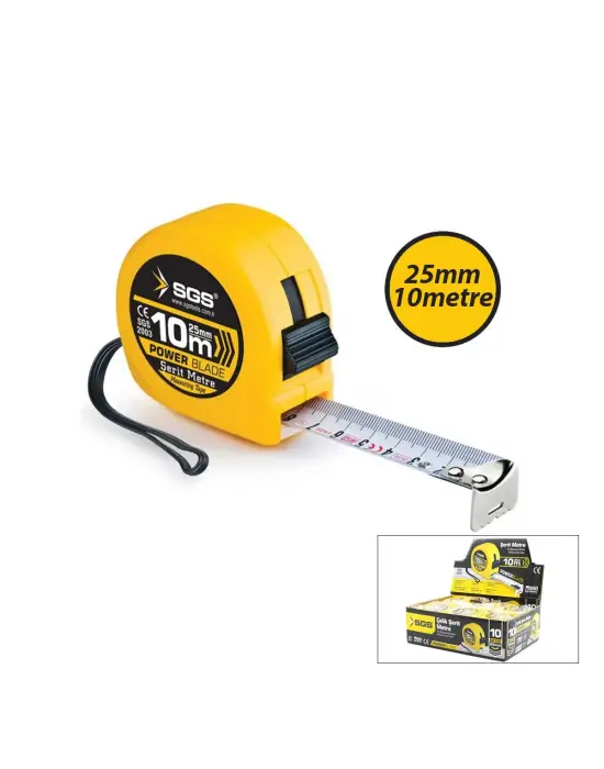 12 Adet 10mt X 25mt Stoplu Şerit Metre