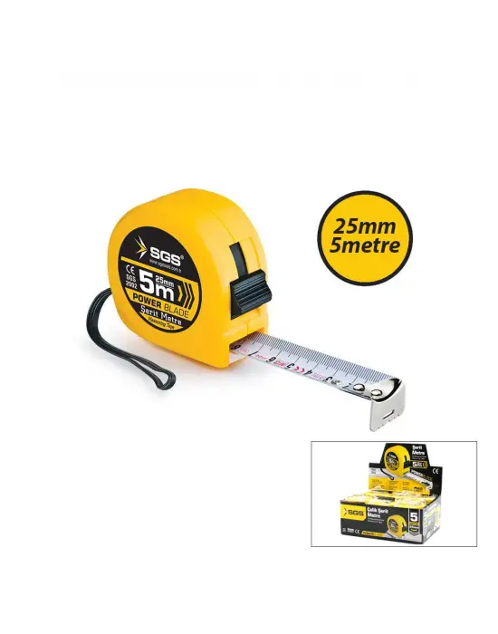 12 Adet 5mt X 25mt Stoplu Şerit Metre