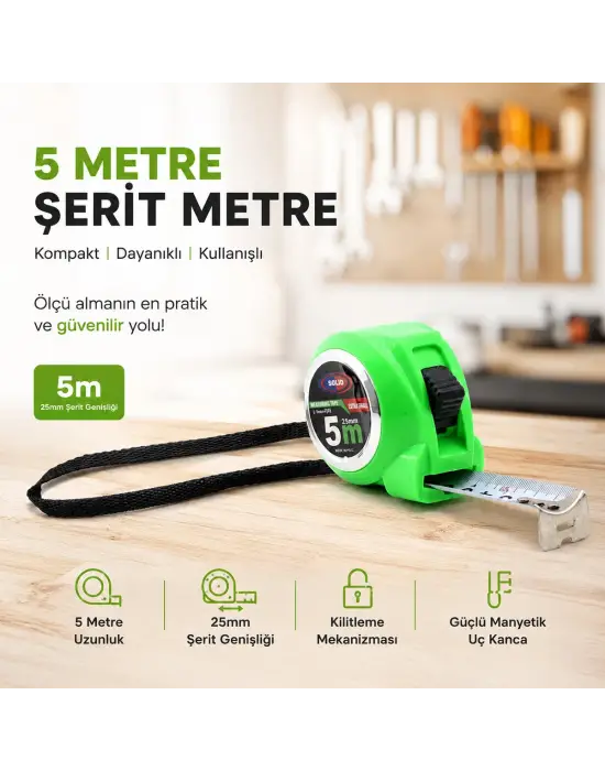 12 Adet Measurıng Tape 5mtx25mm Şerit Metre