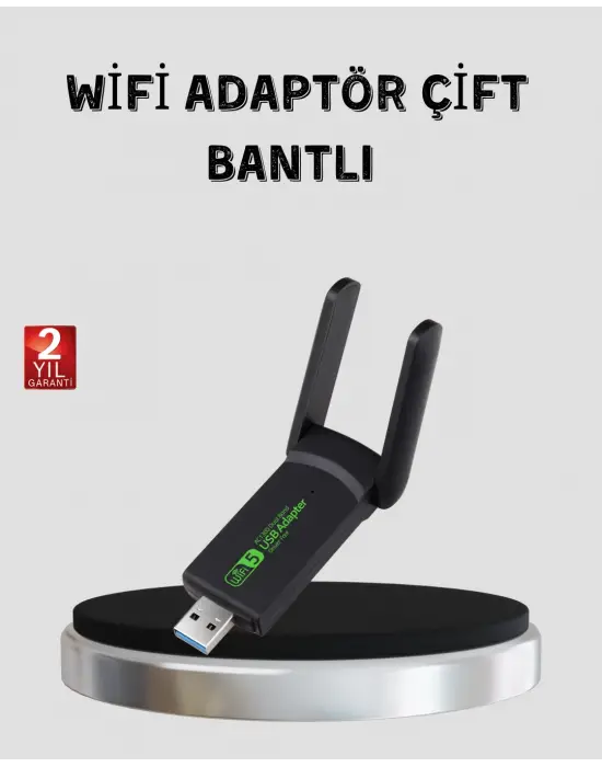 1200 Mbps Dual Band Wifi Adaptör – 5.8g & 2.4g Çift Antenli