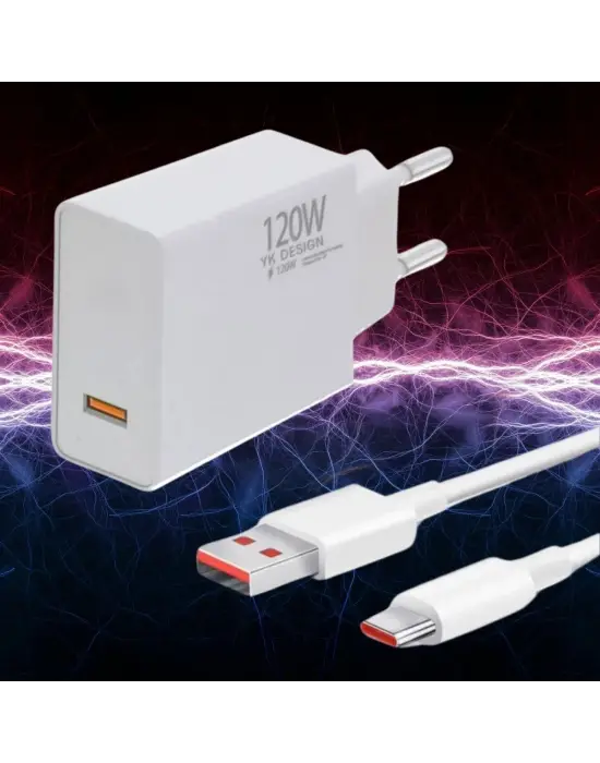 120W USB Hızlı Type C Uçlu Kablolu Şarj Aleti