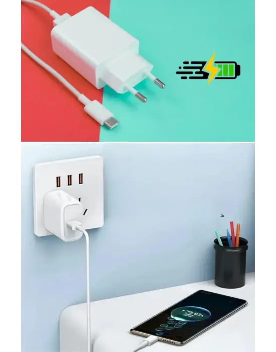 120W USB Hızlı Type C Uçlu Kablolu Şarj Aleti