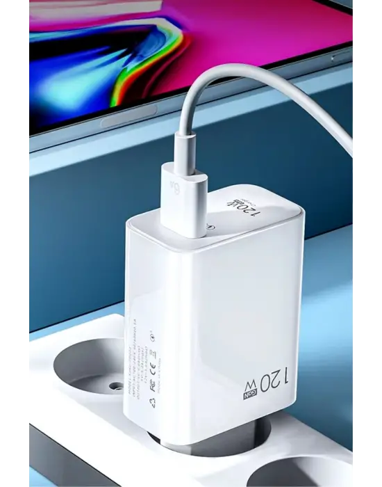 120W USB Hızlı Type C Uçlu Kablolu Şarj Aleti