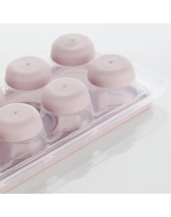 12li Kapaklı Yapışmaz Silikon Tabanlı Plastik Küp Buz Kalıbı