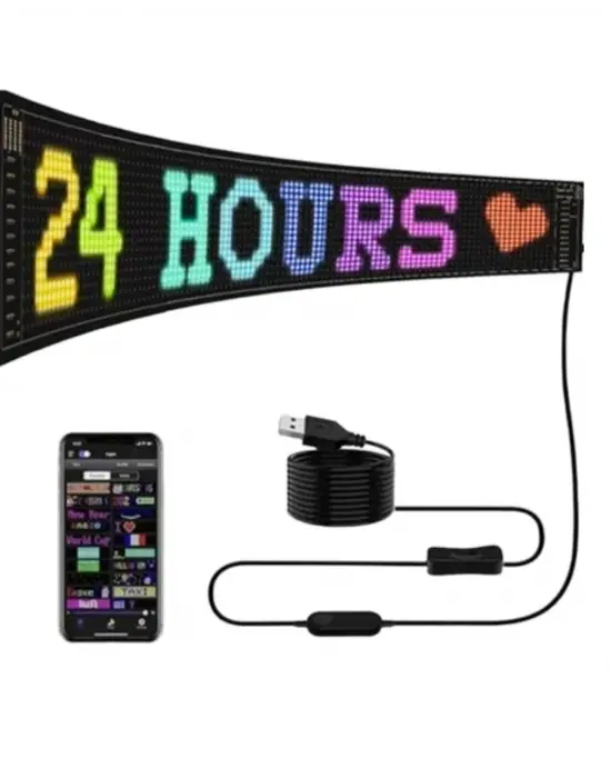 16x96 Led Yazı Paneli 60 Cm Esnek Rgb Işıklı Programlanabilir Ekran
