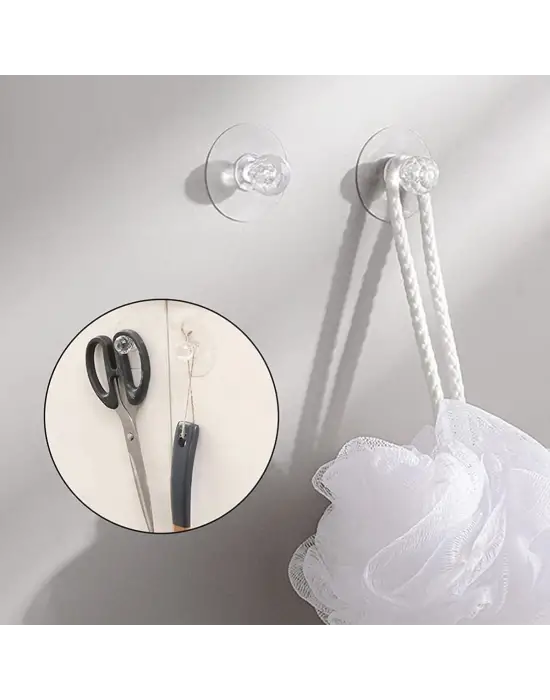 2 Adet Kristal Kendiliğinden Güçlü Yapışkanlı Kulp Askısı Tutma Kolu