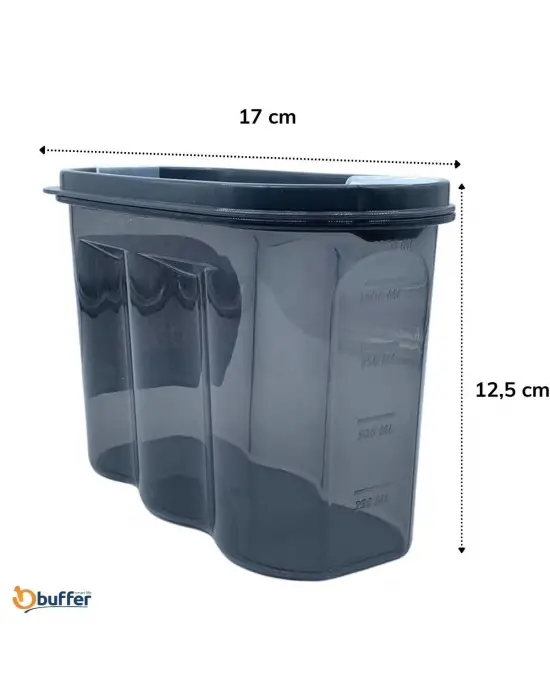 2 Kapaklı Ölçekli Erzak Saklama Kabı - 1,2 Litre - SA930