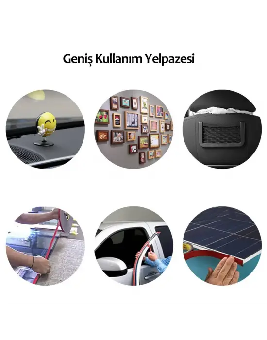 2 Metre Güçlü Yapışkanlı Çift Taraflı Slikon Pratik Şeffaf Bant