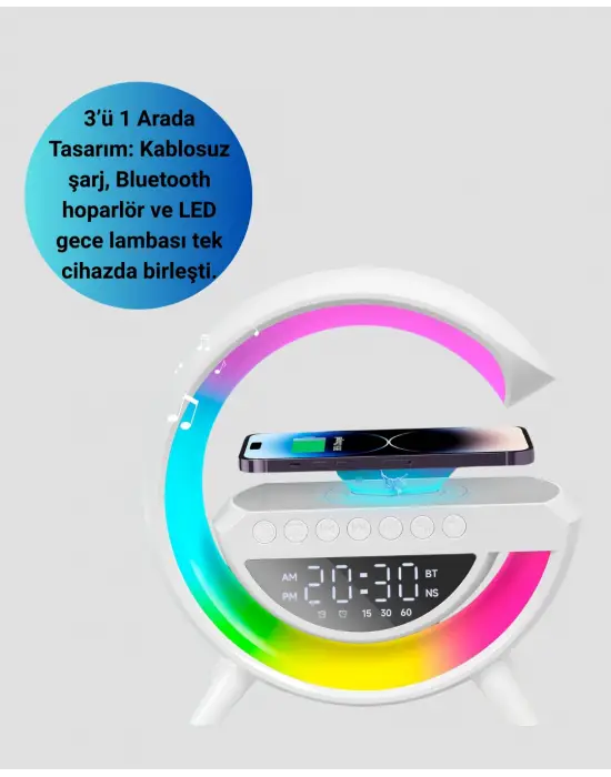 2025 Model 15w Kablosuz Şarjlı Renkli Atmosfer Lambası