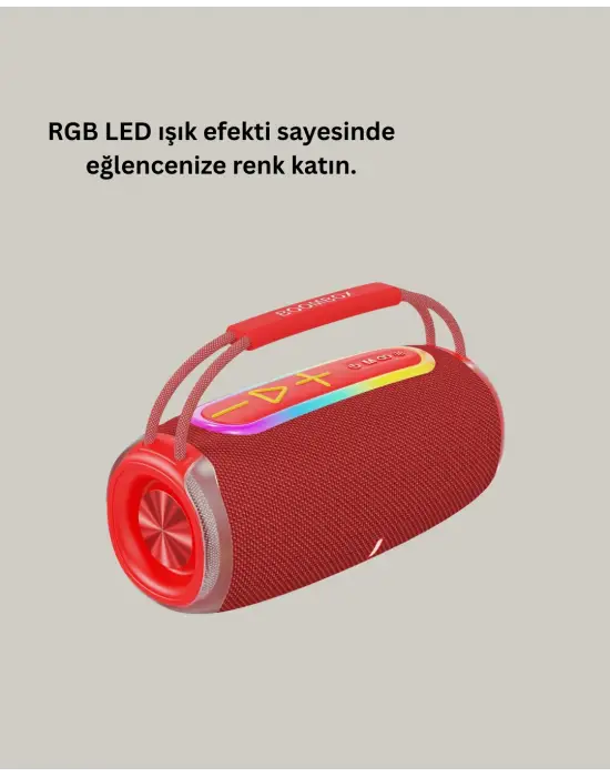 20w Güçlü Ses Çift Sürücülü Rgb Led Işıklı Bluetooth 5.3 Hoparlör