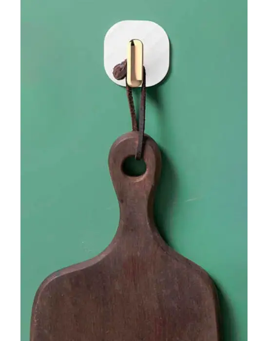 2li Yapışkanlı Retro Askılık Dolap Kapak Kulpu Beyaz
