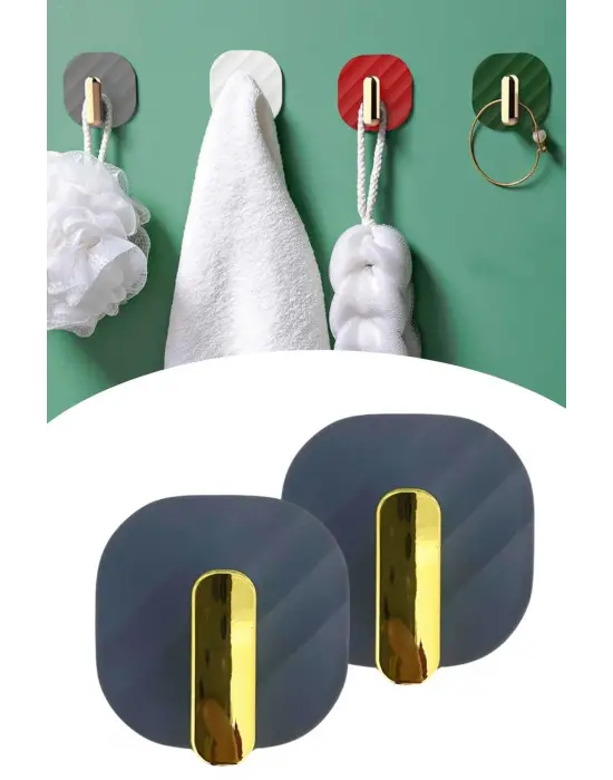 2li Yapışkanlı Retro Askılık Dolap Kapak Kulpu Gri