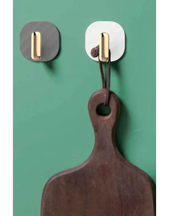 2li Yapışkanlı Retro Askılık Dolap Kapak Kulpu Gri