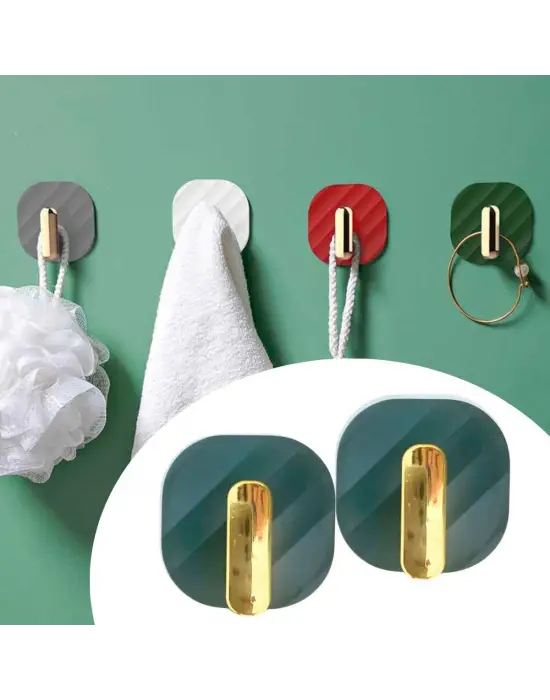 2li Yapışkanlı Retro Askılık Dolap Kapak Kulpu Yeşil