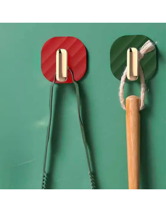 2li Yapışkanlı Retro Askılık Dolap Kapak Kulpu Yeşil