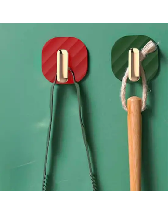 2li Yapışkanlı Retro Askılık Dolap Kapak Kulpu Yeşil
