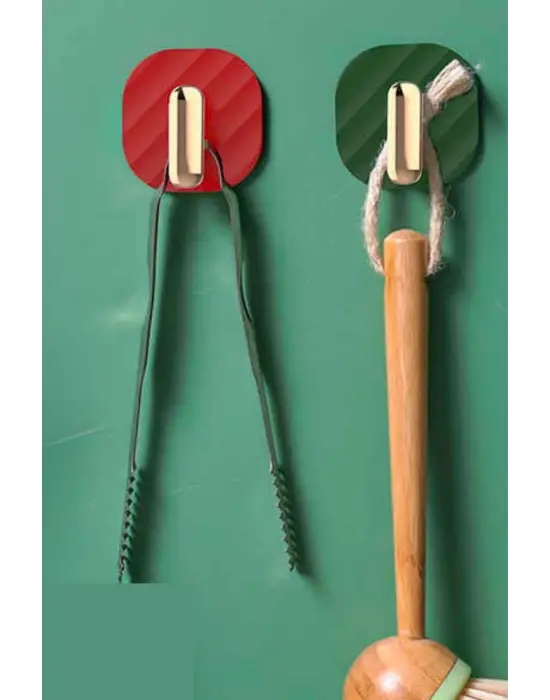 2li Yapışkanlı Retro Askılık Dolap Kapak Kulpu Yeşil