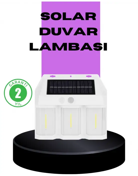 3 İn 1 Solar Duvar Lambası – Ip65 Su Geçirmez, Hareket Sensörlü