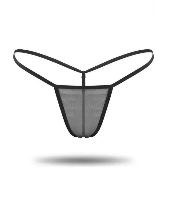 3lü Renkli Transparan Tül String Tanga TM0369