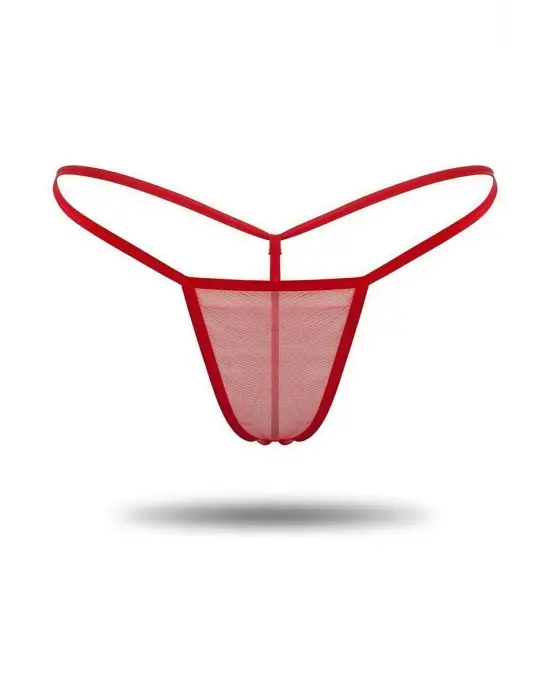 3lü Renkli Transparan Tül String Tanga TM0369