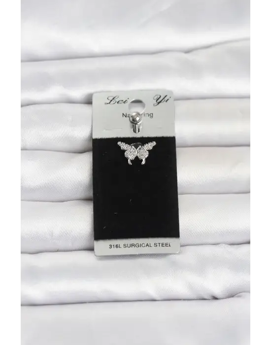 316L Cerrahi Çelik Kelebek Model Göbek Piercing