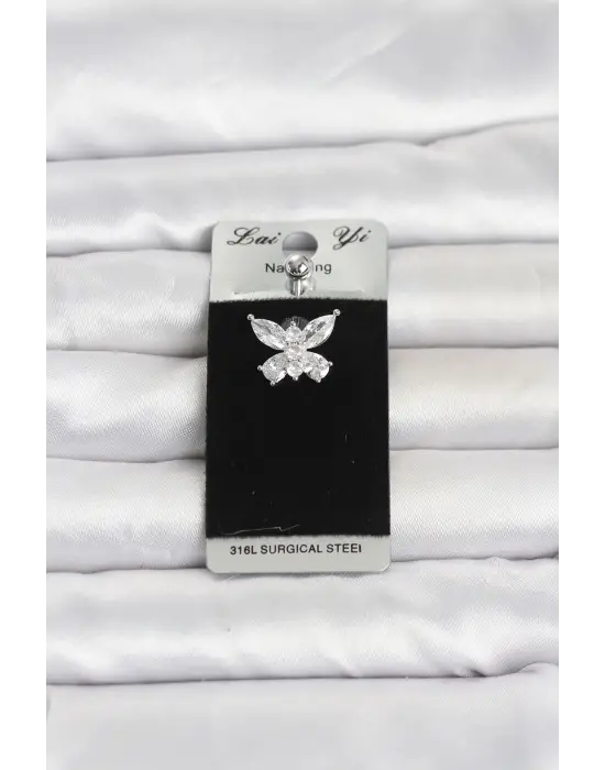 316L Cerrahi Çelik Kelebek Model Göbek Piercing