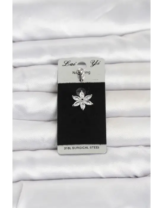 316L Cerrahi Çelik Lotus Model Göbek Piercing