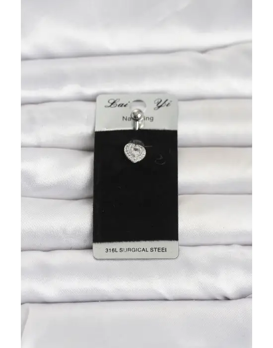 316L Cerrahi Çelik Minimal Kalp Model Göbek Piercing
