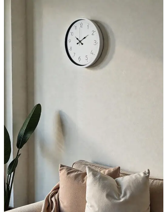 36 Cm Beyaz Dekoratif Duvar Saati