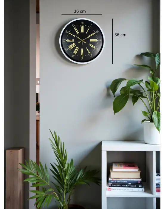 36 Cm Beyaz Dekoratif Duvar Saati