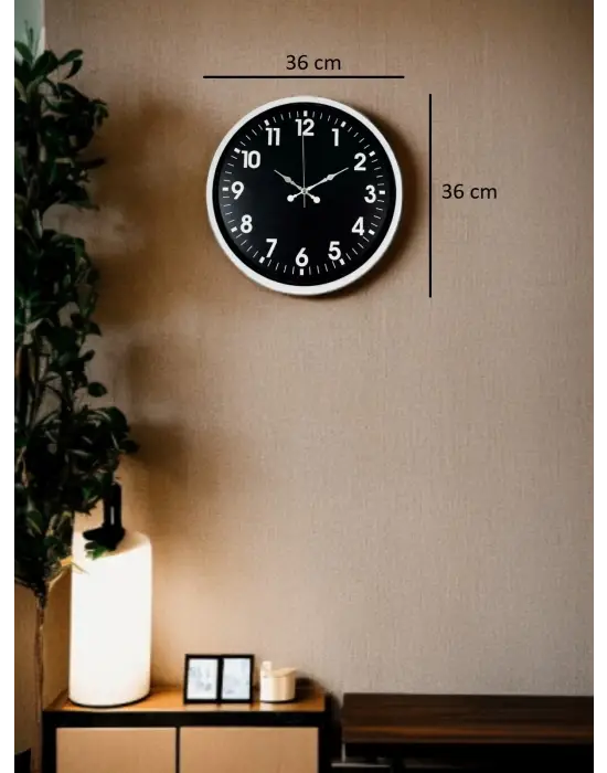 36 Cm Beyaz Dekoratif Duvar Saati