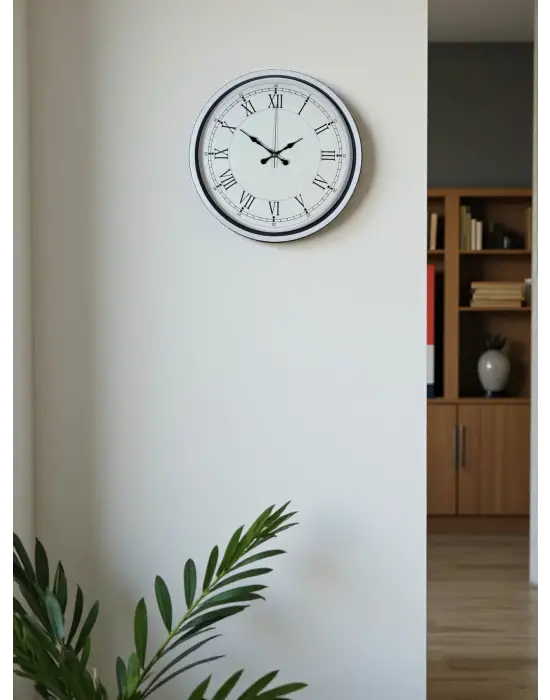 36 Cm Beyaz Roman Rakamlı Duvar Saati