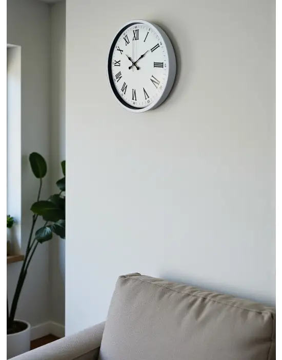 36 Cm Beyaz Roman Rakamlı Duvar Saati