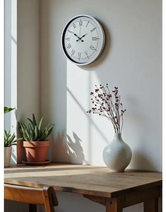 36 Cm Beyaz Roman Rakamlı Duvar Saati
