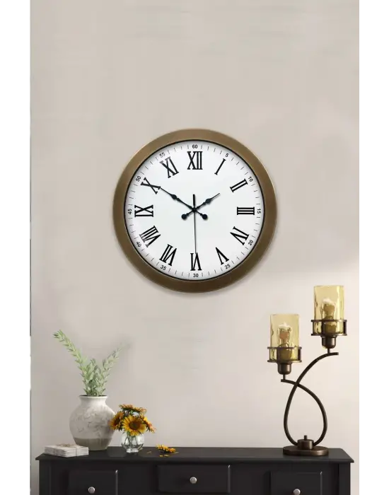 36 cm Eskitme Metal Roma Rakamlı Duvar Saati
