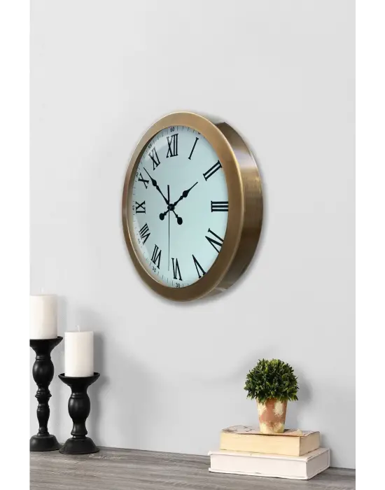 36 cm Eskitme Metal Roma Rakamlı Duvar Saati