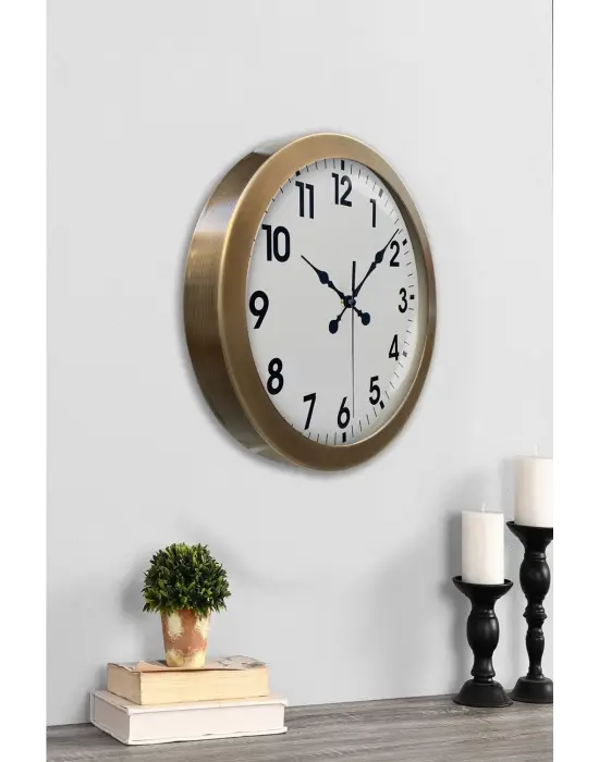 36 cm Eskitme Metal Standart Duvar Saati