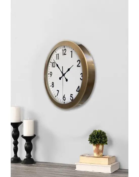 36 cm Eskitme Metal Standart Duvar Saati