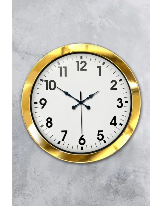 36 cm Gold Metal Standart Duvar Saati