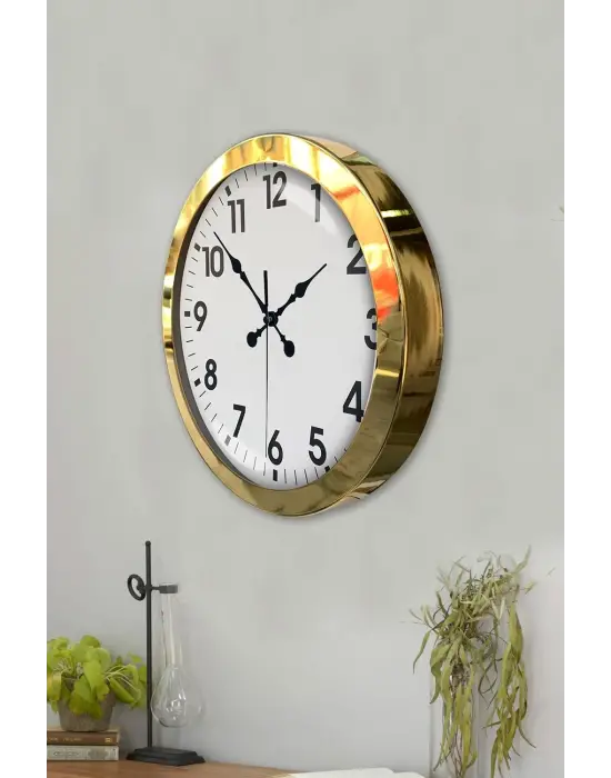 36 cm Gold Metal Standart Duvar Saati
