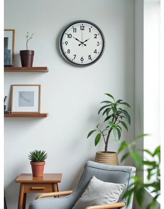 36 Cm Gri Standart Dekoratif Duvar Saati