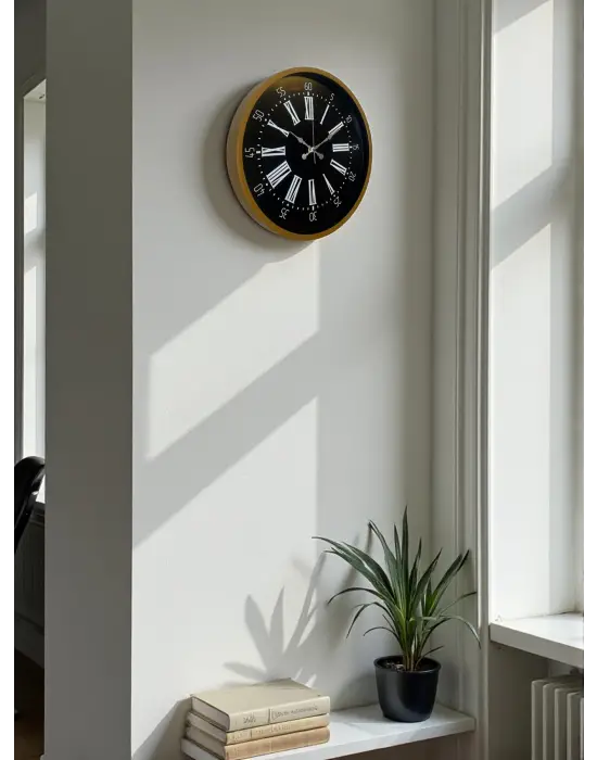 36 Cm Kahverengi Dekoratif Duvar Saati