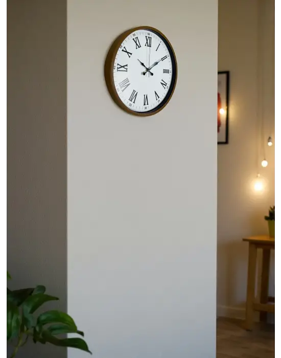36 Cm Kahverengi Dekoratif Duvar Saati