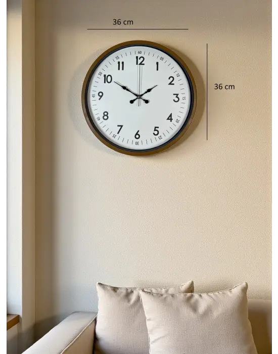 36 Cm Kahverengi Dekoratif Duvar Saati