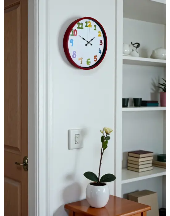 36 Cm Kırmızı Çocuk Odası Duvar Saati