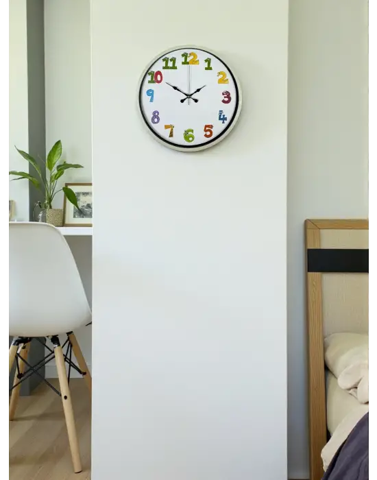 36 Cm Krem Çocuk Odası Duvar Saati