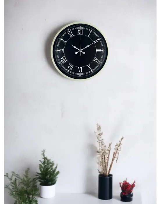 36 Cm Krem Dekoratif Duvar Saati