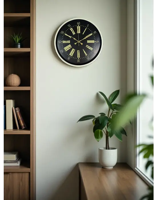 36 Cm Krem Dekoratif Duvar Saati